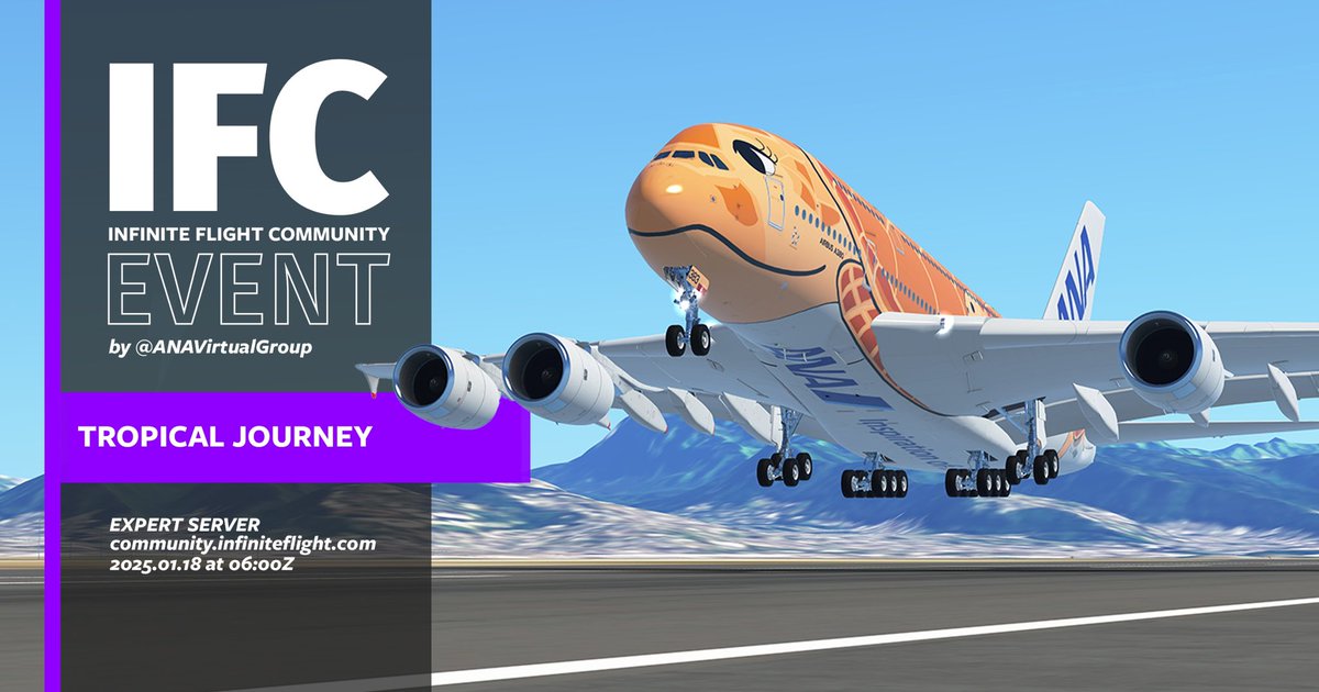 ANA Virtual Group is celebrating their 5th anniversary with an event between Japan and Hawaii! Join in: community.infiniteflight.com/t/18jan25-0600…