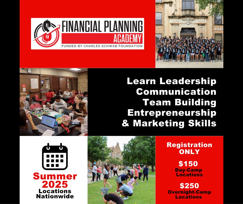 Do you know a high school student who would have a blast learning at one of our Financial Planning Academy camps this summer? Send them our way!

Registration is NOW OPEN for all four camp locations!

depts.ttu.edu/hs/pfp/fpa/ind…