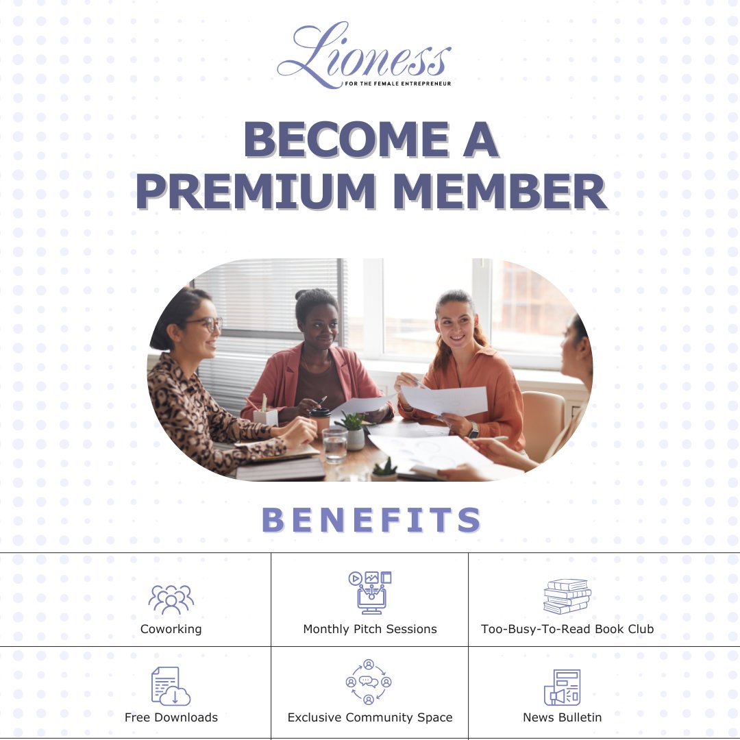 LionessMagazine's tweet image. Achieve your business goals with the Lioness #community: LionessMagazine.com/lioness-member…! No more going it alone. Your Basic Membership is free! Looking for more? Upgrade to a Premium Membership to access weekly coworking, pitch sessions, extra resources and more. #womenentrepreneurs