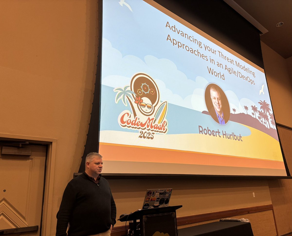 OtherDevOpsGene's tweet image. Now listening to @roberthurlbut present Advancing Your Threat Modeling Approaches in an Agile/DevOps World @codemash #CodeMash2025