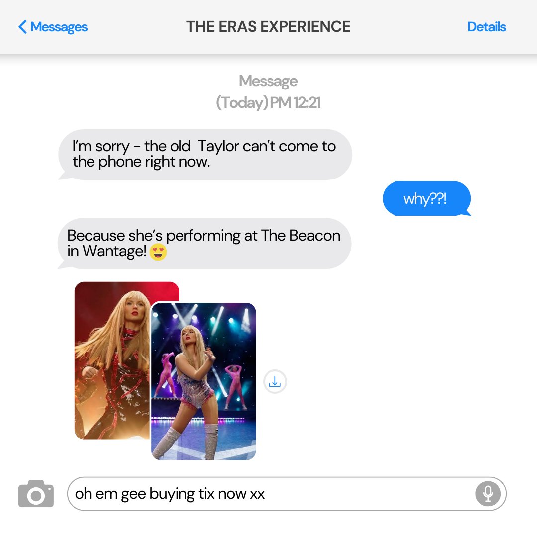 Look what you made us do💥

Don't miss The Eras Experience on Fri 21 Feb.

beaconwantage.co.uk/events/taylor-…

#TaylorSwiftTribute #TaylorSwift #Wantage #NightOut #ErasTour