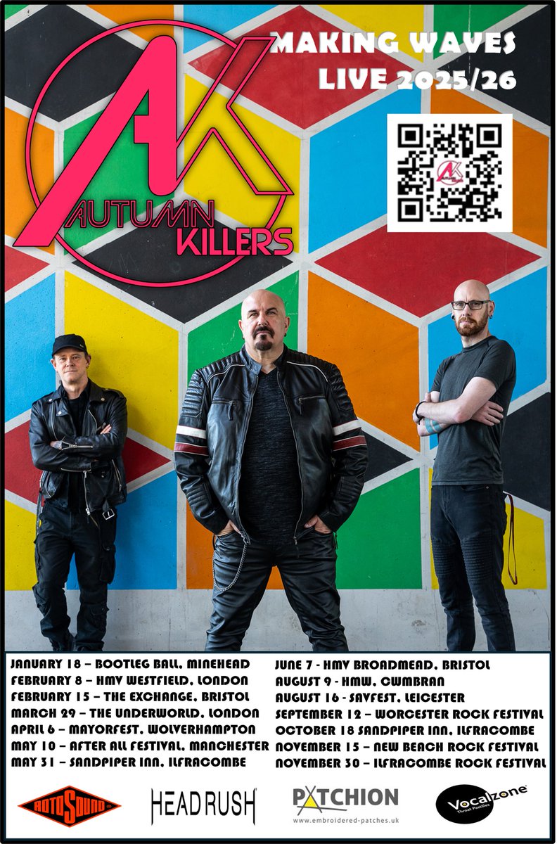 It’s time to hit the road, come and join us as we travel around the country over the next 12 months 🤘🤘🤘
#12monthtour #livemusic #autumnkillers #uk  #makingwaves25