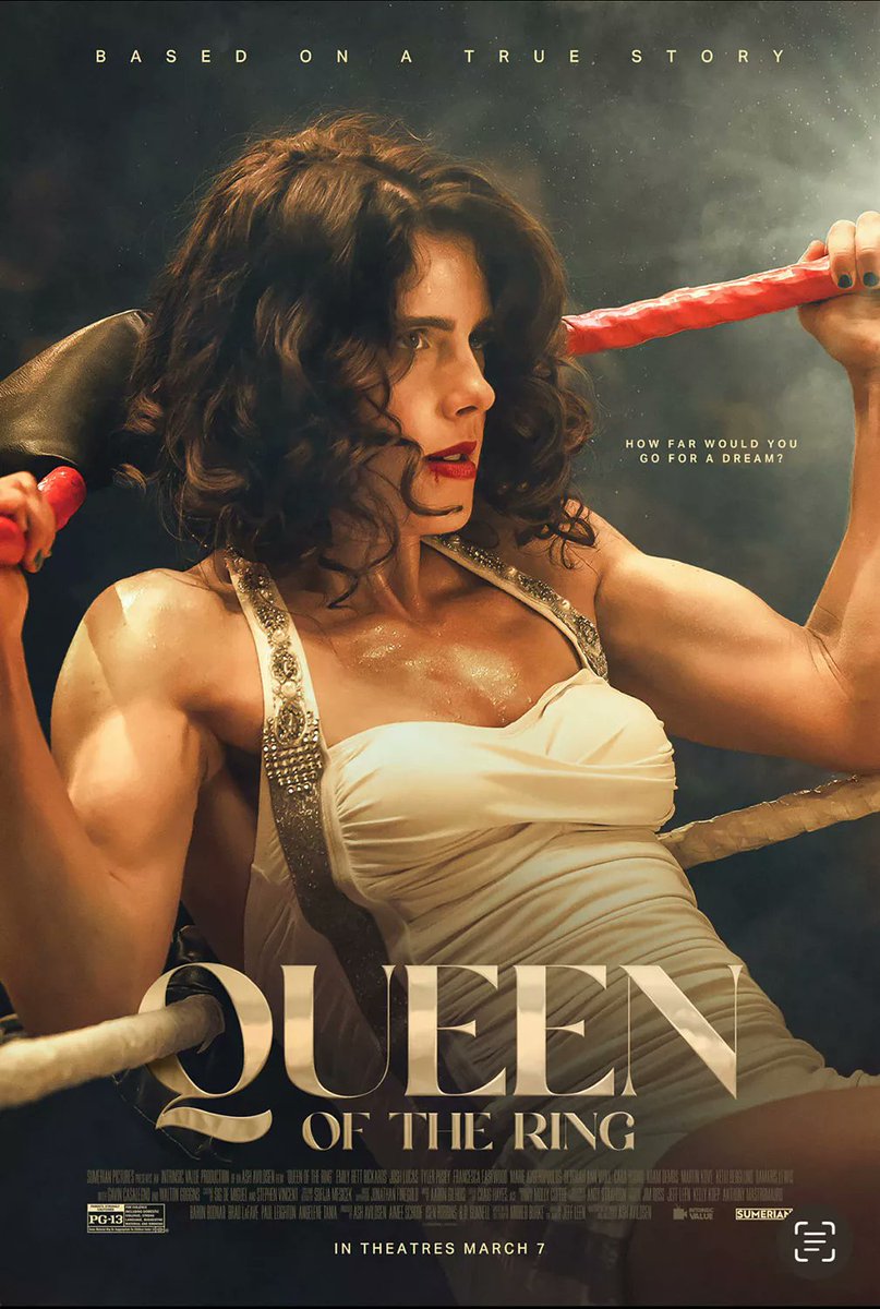 First poster for ‘QUEEN OF THE RING’ starring Emily Bett Rickards.

In theaters March 7.