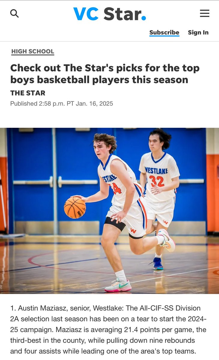 Congratulations to <a href="/AustinMaziasz25/">Austin Maziasz</a> for being named the #1 player on the <a href="/VCStarSports/">VCSSports</a> Top 25 list! An incredible achievement for an incredible player. #RelentlessAttack 🧡💙