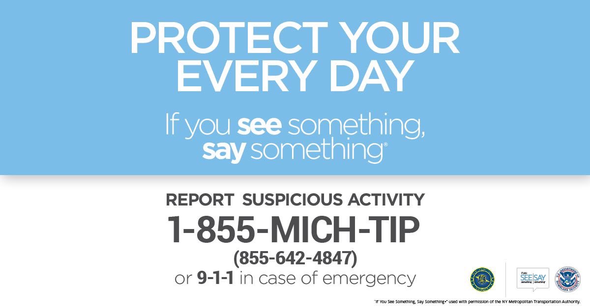 There is a lot going on downtown tomorrow! Lions, Pistons and the auto show as well as hockey on tv! 

Couple of things to keep in mind:

While we do not have any information regarding threats to the downtown area, if you see something, say something. There will be a lot of