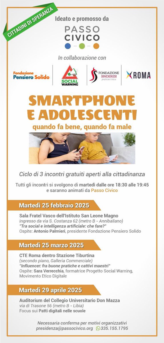 🟠🟠🟠
Segna in agenda 
#passoCivico #smartphone