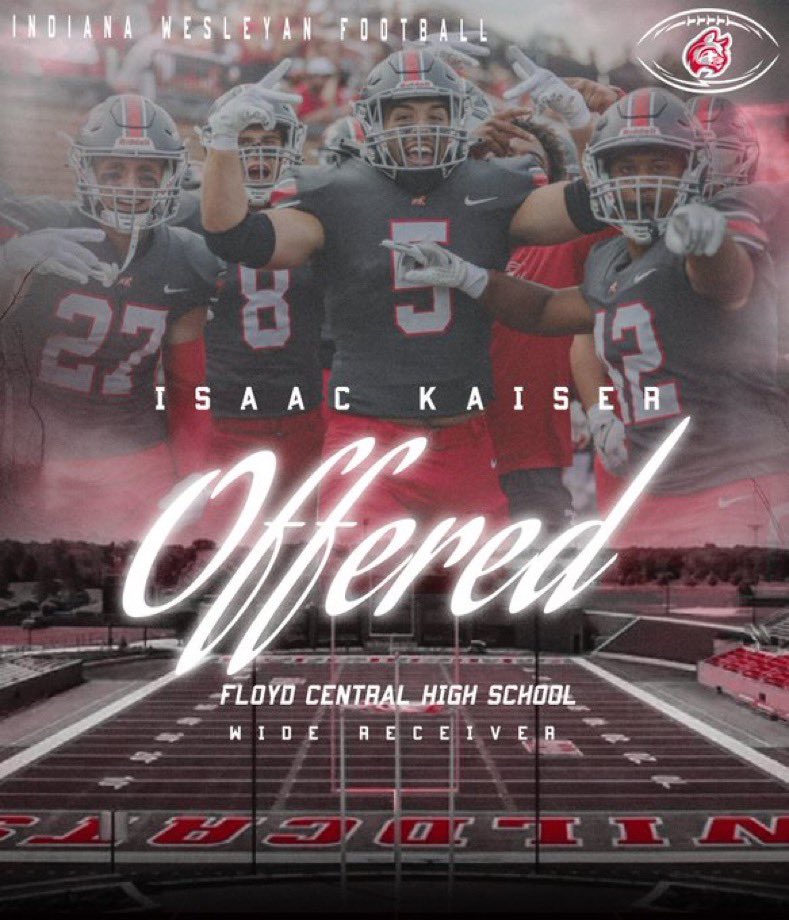 Isaac Kaiser (@isaackaiser8) on Twitter photo After a great official visit and conversation with <a href="/Coach_Rode/">Andrew Rode</a>. I’m blessed to have received another offer from <a href="/IWUWildcats/">Indiana Wesleyan University Wildcats</a>. After a great official visit and conversation with <a href="/Coach_Rode/">Andrew Rode</a>. I’m blessed to have received another offer from <a href="/IWUWildcats/">Indiana Wesleyan University Wildcats</a>.