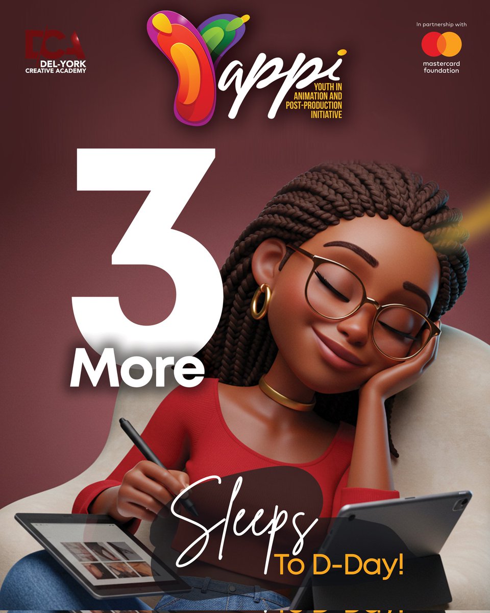 yappi_ng's tweet image. The Countdown is On: 3 Days to Go!

YAPPI’s on-site classes for Animation &amp;amp; Post-Production kick off Jan 20!

📍 Lagos &amp;amp; Abuja
⏳ 3 months
💸 FREE

Already done the online course? Take the next step. New? Start online today!

Link in bio. 🚀