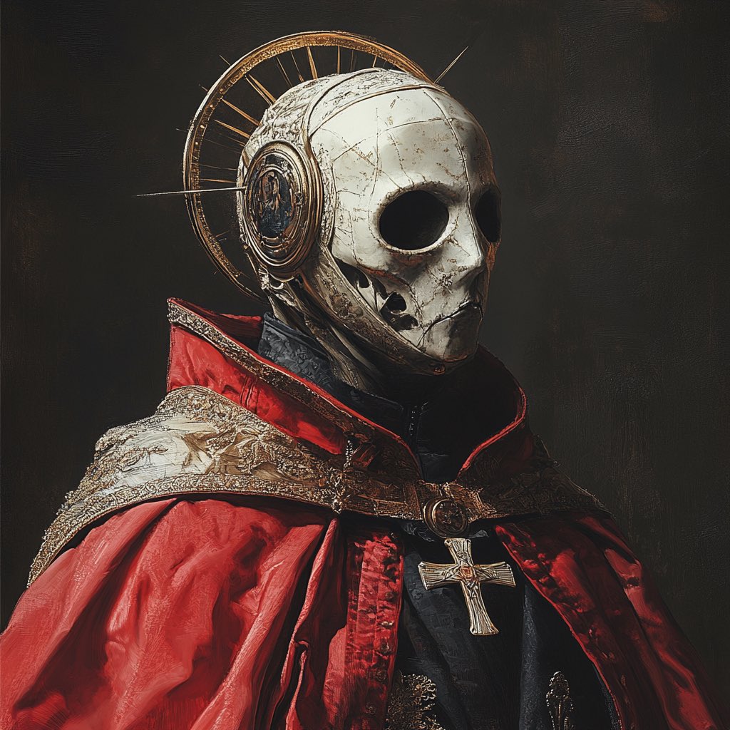 floatytattoo's tweet image. “Pontificus,” my #MidjourneyAI creation.