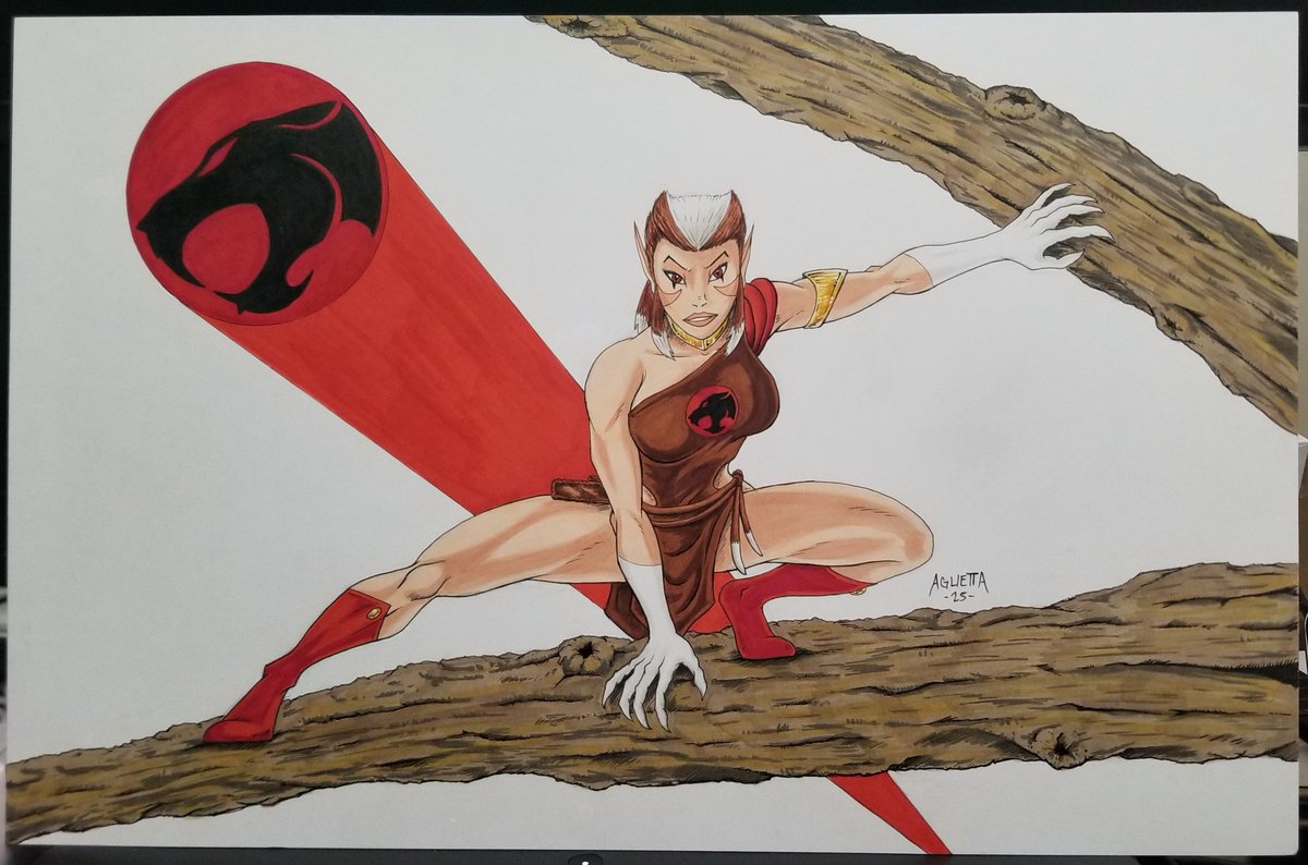 DeathMetalHero's tweet image. Another recent commission, Pumyra from #Thundercats  
#PigmaMicrons and #CopicMarkers on 11x17 Bristol Board.
Never drawn her before and had A LOT of fun with this one!