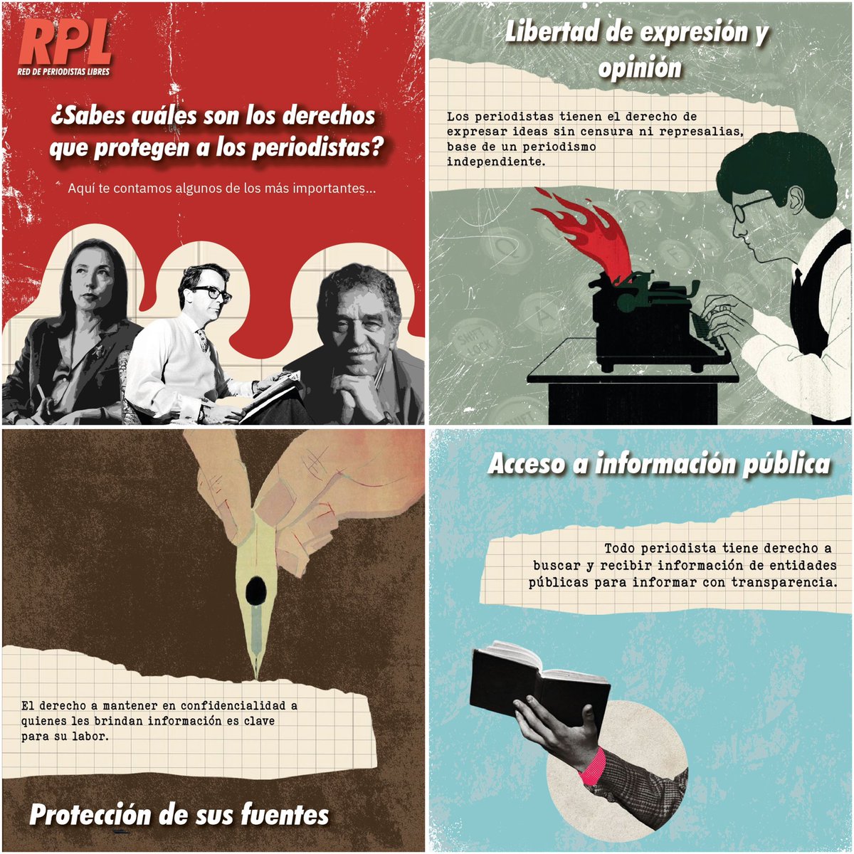 📰 Los periodistas desempeñan un papel clave en la sociedad, pero su labor debe estar protegida. 
📢 Conoce algunos de los derechos fundamentales que resguardan su ejercicio y garantizan la libertad de prensa. ✍️✨
#LibertadDePrensa #DerechosPeriodísticos #PeriodismoSeguro #RPLEC