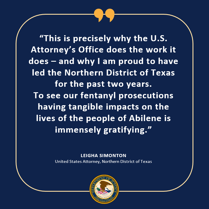 NDTXnews's tweet image. Opioid overdose rates in Abilene fell precipitously following a large-scale takedown of #fentanyl traffickers.
justice.gov/usao-ndtx/pr/a…