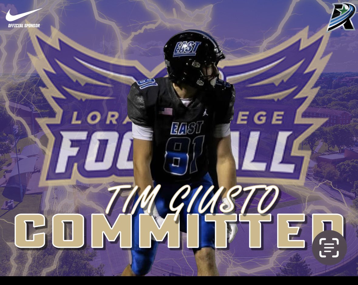 Tim Giusto (@giustotimothy19) on Twitter photo Grateful to announce that I have committed to play for <a href="/LorasCollegeFB/">Loras Football</a>. Beyond blessed for this opportunity, thanks to <a href="/CoachHLorasFB/">Steve Helminiak</a>, <a href="/CoachHipp34/">Cody Hipp</a>, and Coach Powers. Also, thank you to my family, God, teammates, and coaches that have helped me reach this point.💜 Grateful to announce that I have committed to play for <a href="/LorasCollegeFB/">Loras Football</a>. Beyond blessed for this opportunity, thanks to <a href="/CoachHLorasFB/">Steve Helminiak</a>, <a href="/CoachHipp34/">Cody Hipp</a>, and Coach Powers. Also, thank you to my family, God, teammates, and coaches that have helped me reach this point.💜