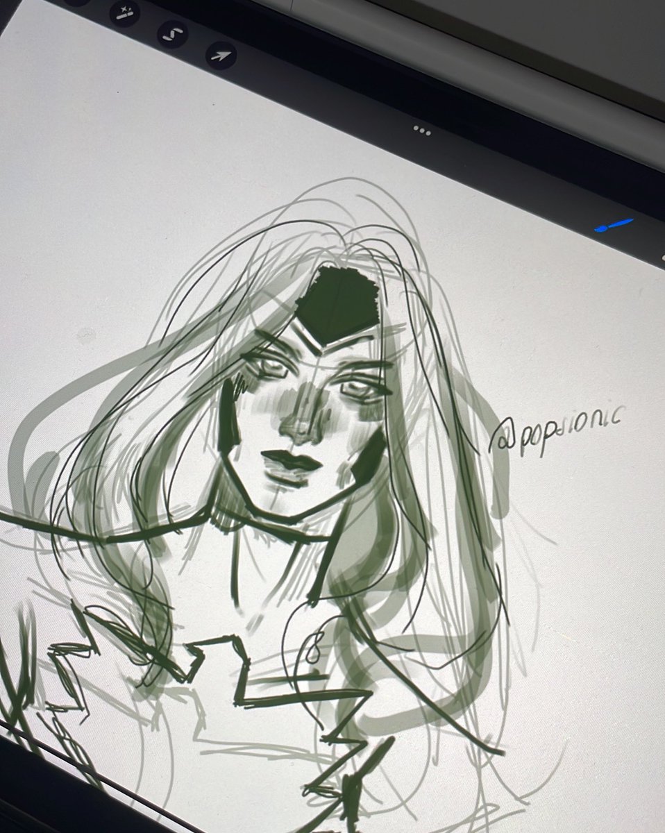 popsionic's tweet image. quick Jean Grey sketch b4 bed! #xmen #jeangrey