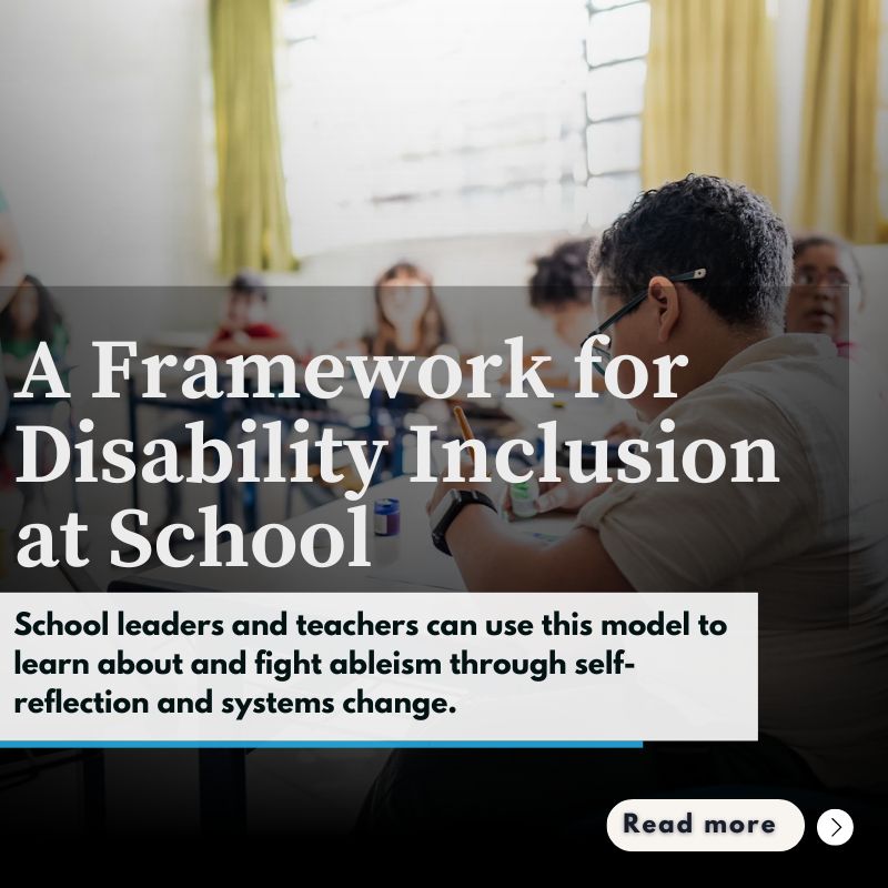 Schools can foster inclusion by embracing a framework to support students with disabilities. Discover LEAD (listen, examine, acknowledge, disrupt) framework. #DisabilityInclusion #InclusiveEducation #EquityInSchools

Read More: edutopia.org/article/disabi…