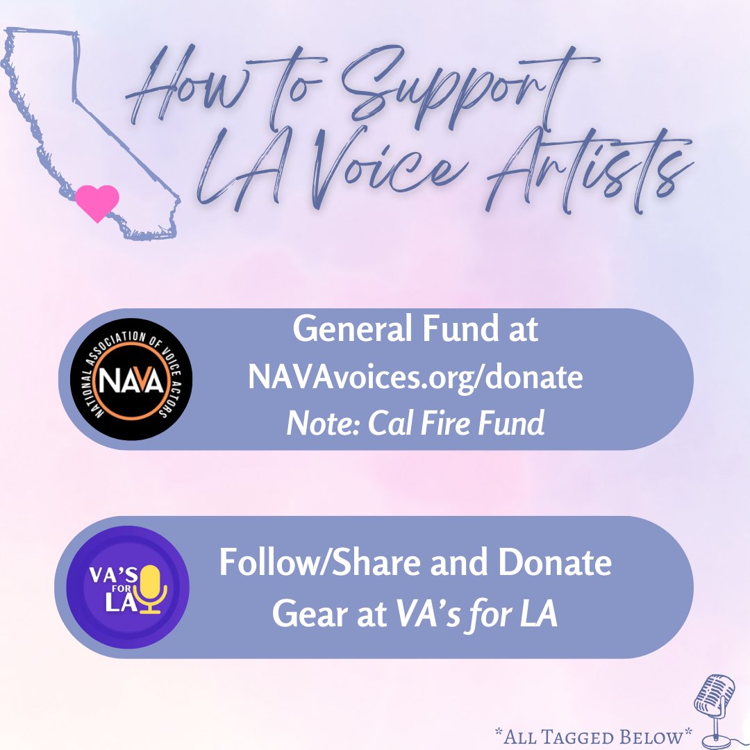 nyav_post's tweet photo. Any voice actors lose equipment in the LA fires, or anyone have gear to donate? @VAsForLA is arranging donations, and NYAV Post is collaborating with them alongside @NAVAVoices. For more info visit https://t.co/97oS5GbsGV https://t.co/VEYOixGSp7
