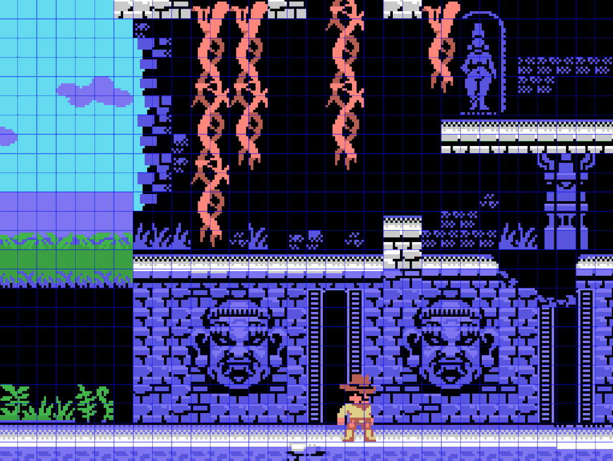 pixellicker's tweet image. Revised the colors of the ruins tileset. #Colecovision #MSX #pixelart