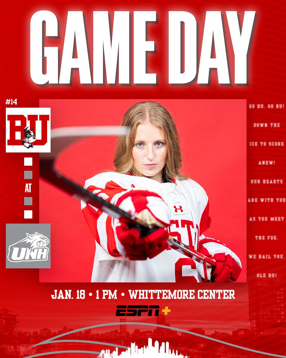 Headed to UNH for game day ‼️

🆚 UNH
🏟️ Whittemore Center
⏰ 1pm
📊 tinyurl.com/yqt43yd5
📺 tinyurl.com/24kqnmnu
🌎 tinyurl.com/27jmhh2s

#GoBU