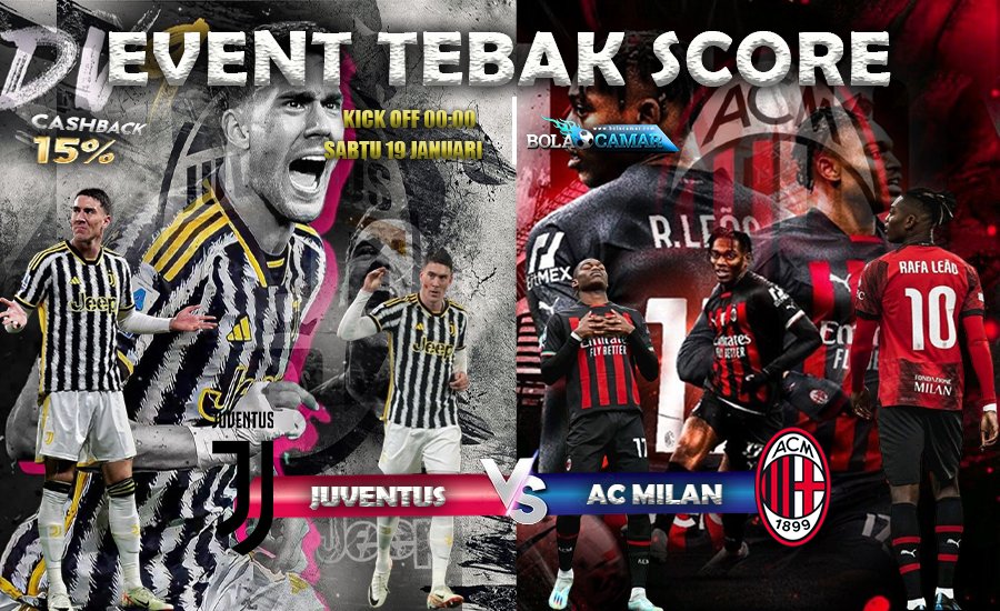 BolacamarVIP's tweet photo. 🚨EVENT TEBAK SCORE BOLACAMAR🚨
Juventus VS AC Milan
⚡️Seri A Italia⚡️

Berhadiah total Rp300 ribu untuk 10 Pemenang!!!
Contoh : Juventus (1) VS (2) AC Milan
Syarat :
- Follow 
@BolacamarVIP

- RT & Like tweet ini
- Jangan lupa Hashtag #BolacamarVIP #Eventtebakscorebolacamar
- Tidak boleh ada kesamaan IP, Jika terdeteksi, maka Hadiah akan di batalkan.