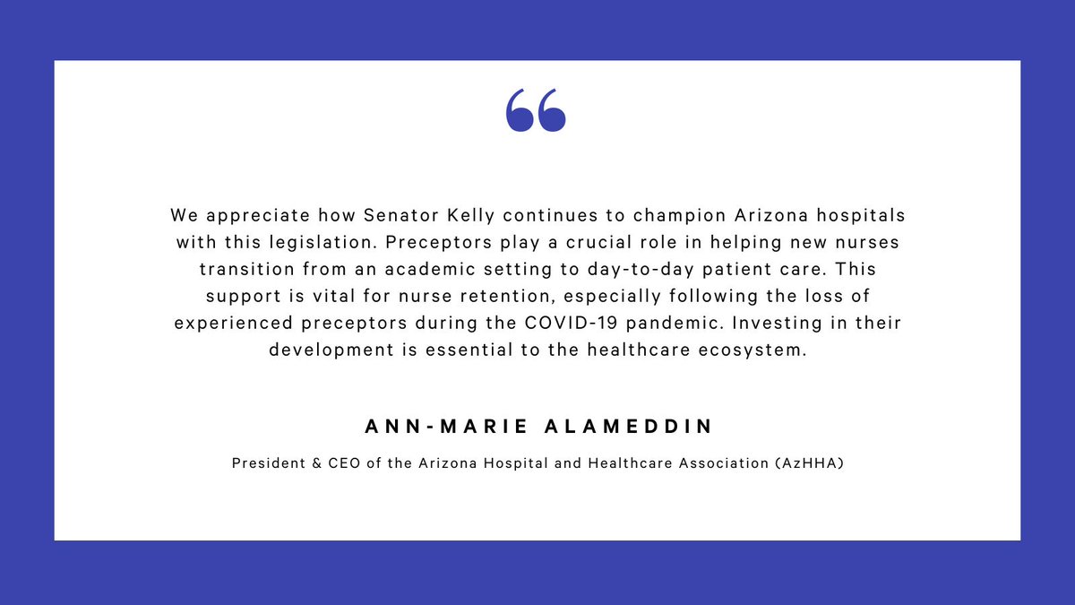 📢 ICYMI: AzHHA applauds <a href="/SenMarkKelly/">Senator Mark Kelly</a> for introducing a bill to address the nursing shortage, supporting healthcare workers and improving patient care in Arizona. 

🔗 Read more: kelly.senate.gov/newsroom/press…