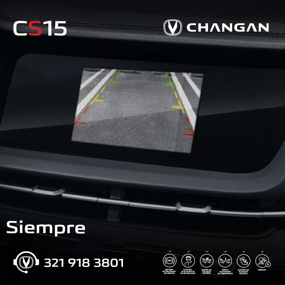 La pantalla touch de 7” y la cámara de reversa de nuestra camioneta CS15 hacen que cada maniobra sea más fácil y segura. Disfruta de una experiencia de conducción más intuitiva y confiable. Visita nuestras vitrinas a nivel nacional y descúbrela.

#Changan #Colombia

Aplican T&amp;C*