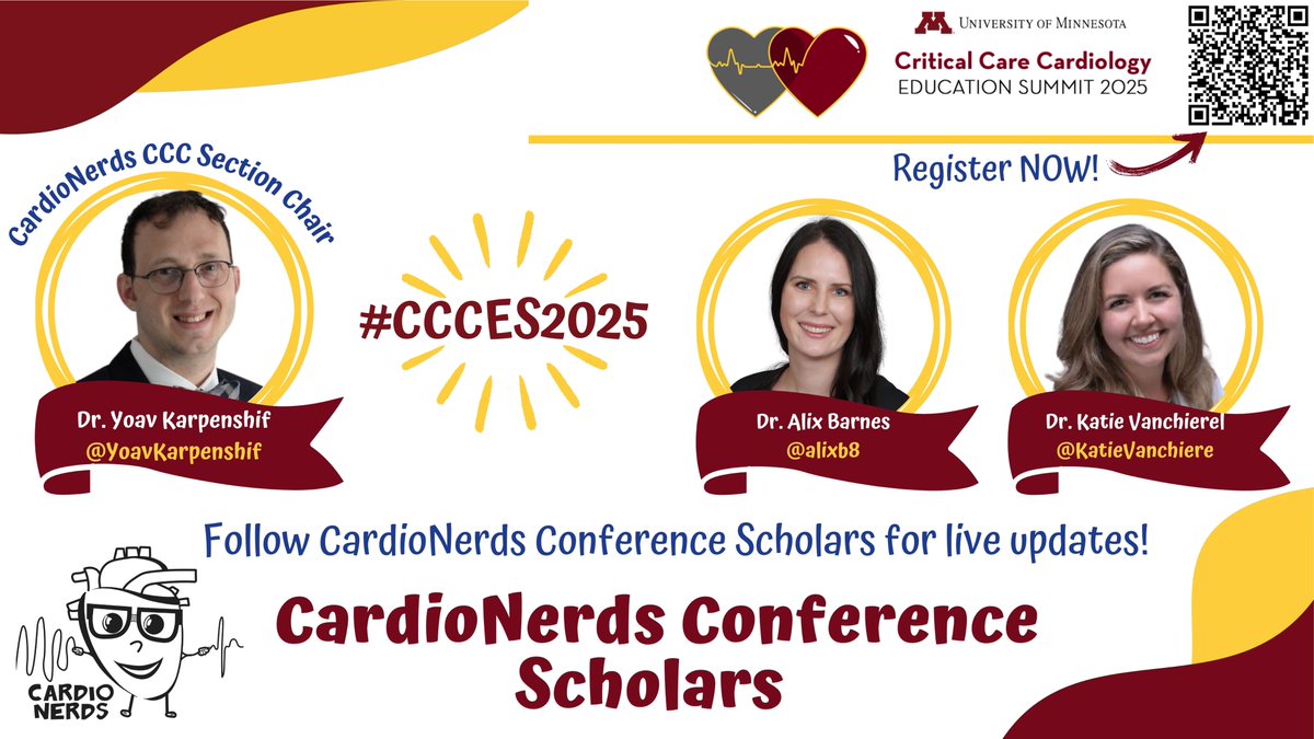 CardioNerds (@cardionerds) on Twitter photo ✨Register now & join the <a href="/CardioNerds/">CardioNerds</a> Conference Scholars at #CCCES2025, June 4-6, 2025‼️
❤️🔥This is a must-attend educational event for anyone interested in critical care cardiology. #UMN_CCCEdSummit ✨Register now & join the <a href="/CardioNerds/">CardioNerds</a> Conference Scholars at #CCCES2025, June 4-6, 2025‼️
❤️🔥This is a must-attend educational event for anyone interested in critical care cardiology. #UMN_CCCEdSummit