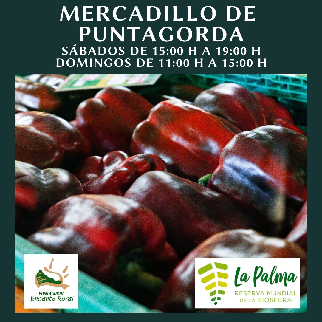 CONSUME PRODUCTO DE #LAPALMA Este fin de semana artesan@s, agricultor@s, ganader@s y transformador@s venderán sus productos en #Puntagorda #reservabiosfera #lapalmabiosfera #itsaboutlife #somosbiosfera <a href="/Ayto_Puntagorda/">Ayto. de Puntagorda</a> <a href="/CanalAgrarioLP/">CanalAgrarioLaPalma</a> @saborealapalma