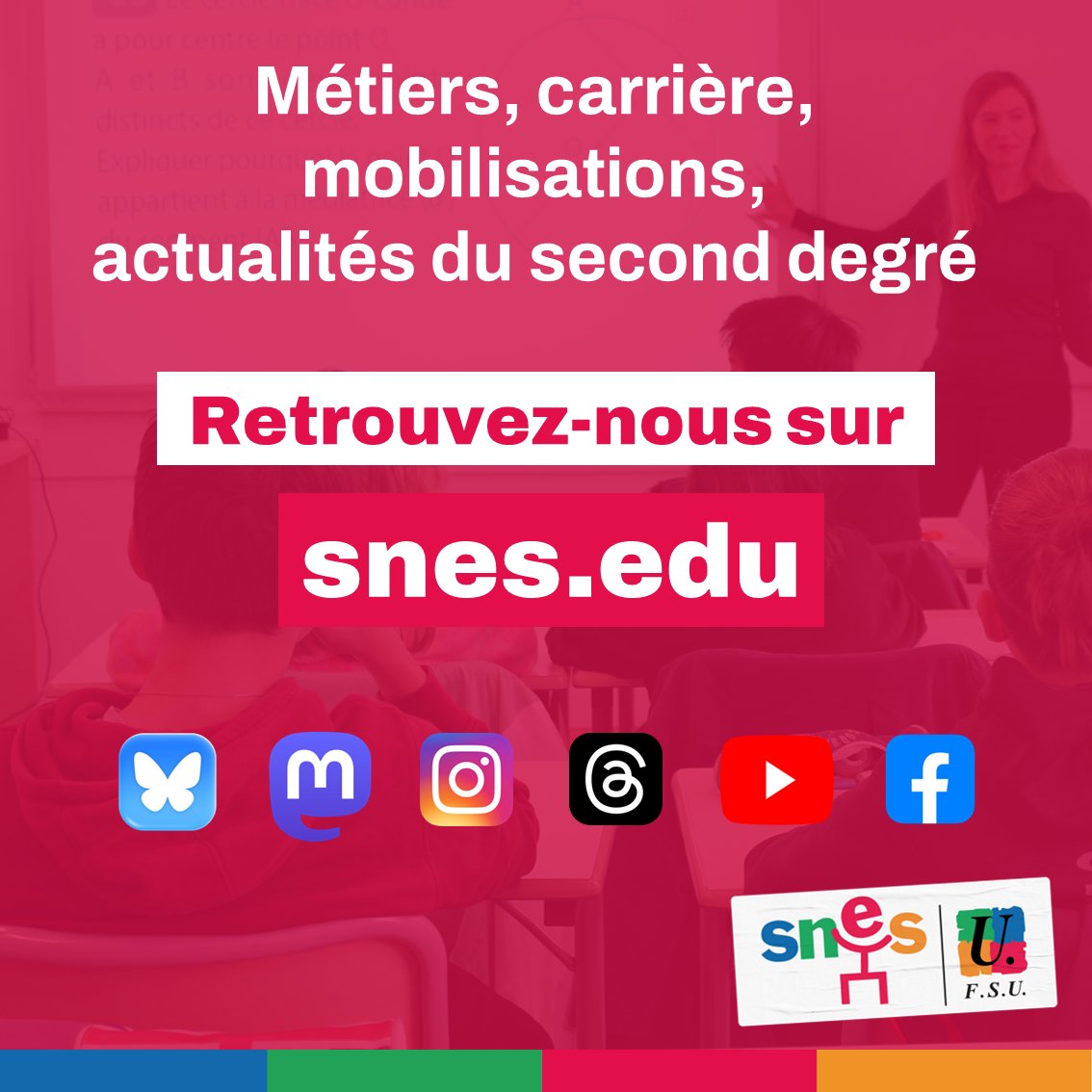 Le 20 janvier, le <a href="/SNESFSU/">SNES-FSU</a> quitte X !
Twitter n’est plus, X est désormais un espace marqué par la violence et la toxicité, transformé en outil de propagande au service de l’extrême droite.
Bâtissons des espaces d’échanges plus sains ! 
➡️snes.edu/article/le-sne…  #HelloQuitteX