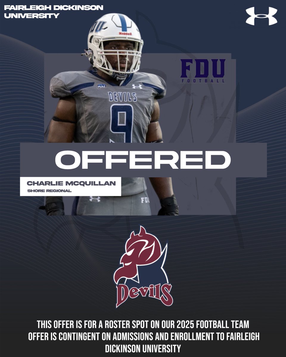 After a great phone call with <a href="/CoachKennedyFDU/">Brendan Kennedy</a>, I am very grateful to announce that I have received a offer from FDU! <a href="/SRDevilFootball/">Shore Regional Football</a>