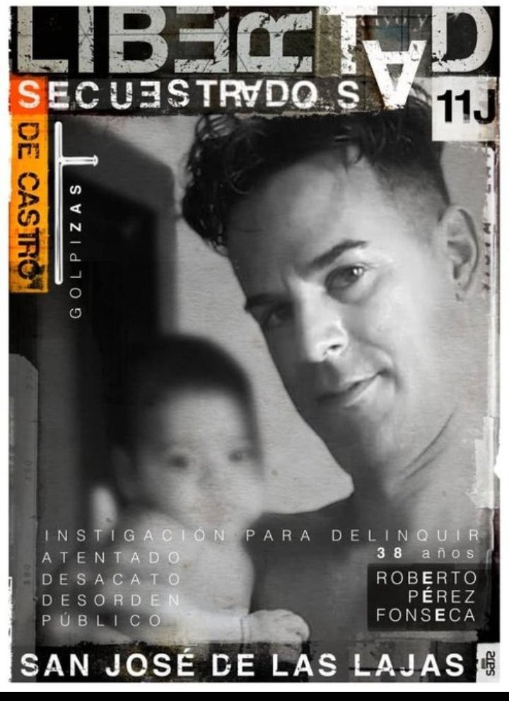 Libertad para Roberto Pérez  Fonseca, preso político sentenciado a 10 años de cárcel por romper una imagen de Fidel Castro en las protestas del 11J. No lo podemos dejar solo. Exijo su liberación inmediata. 
#LibertadParaTodosLosPresosPoliticos #AbajoLaDictadura 
#Cuba