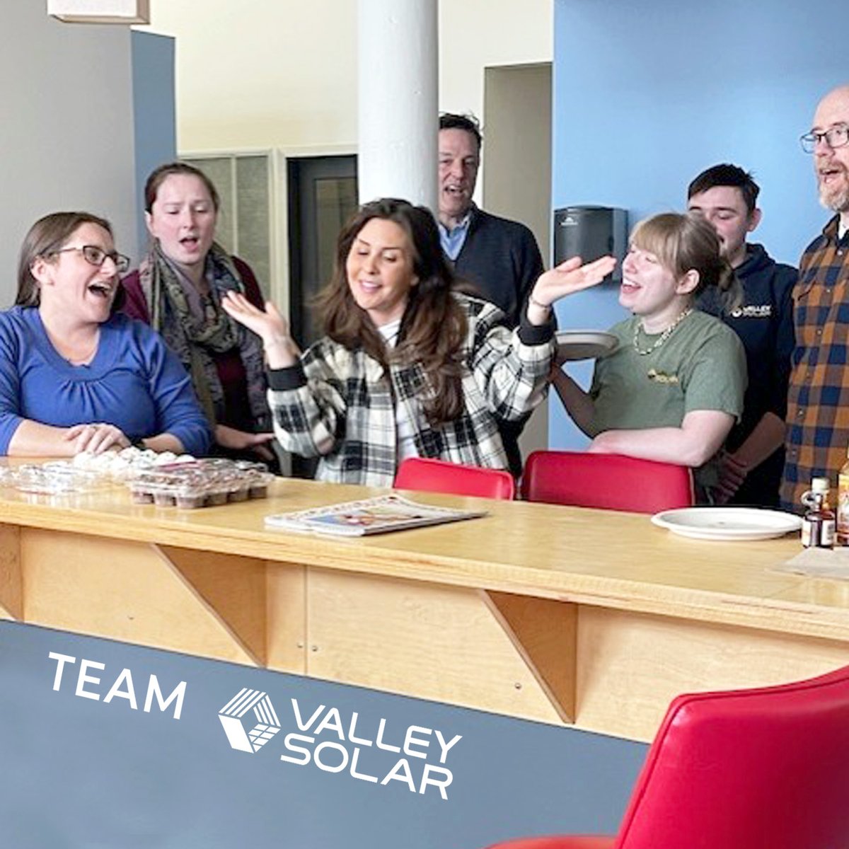 Fact! We love celebrating employees birthdays. Also, Fact. Our birthday girl, Alaina, loves movin and a groovin so... we should have shot video instead. You get the gist. Hope you're all rockin your Friday away too. #happybirthday🎂 #FactFriday #rockinandarollin #teamvalleysolar
