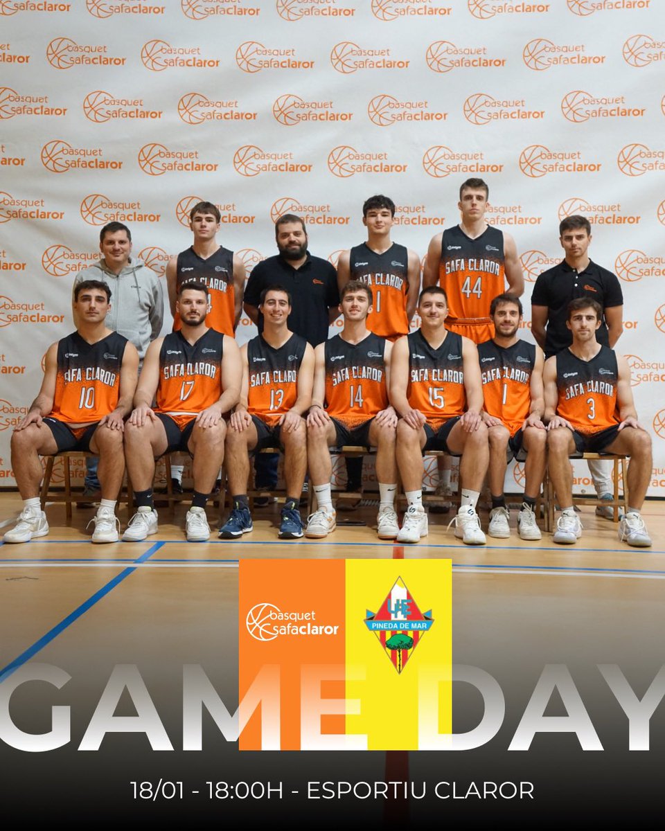 🏀 𝐆𝐀𝐌𝐄 𝐃𝐀𝐘 dels Sèniors Masculins! 

🔥 #SenBMasc
🆚 <a href="/CBMollet/">Club Bàsquet Mollet</a> 
📆 18/01 - 15:30h
📍#ClarorSardenya

🔥 #SenAMasc
🆚 <a href="/UERPinedadeMar/">UER Pineda</a> 
📆 18/01 - 18h
📍#ClarorSardenya

🔸#SafaClaror #ForçaSafa