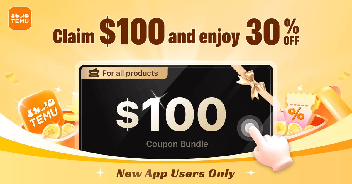 Grab $100 Coupon Bundle now by clicking temu.to/k/u80lcer23c2 Directly get 💰$100 in Temu app here: app.temu.com/m/m9bn3q84ou0