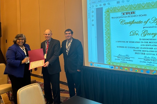 NCStateCCEE's tweet image. 🎉 Congrats to Dr. George List on his lifetime recognition for advancing traffic modeling! 🚦 From leading the TRB Simulation Committee to publishing the Traffic System Simulation Compendium, his impact is unmatched. #ThinkAndDo #TRBAnnualMeeting #TrafficModeling @NASEMTRB