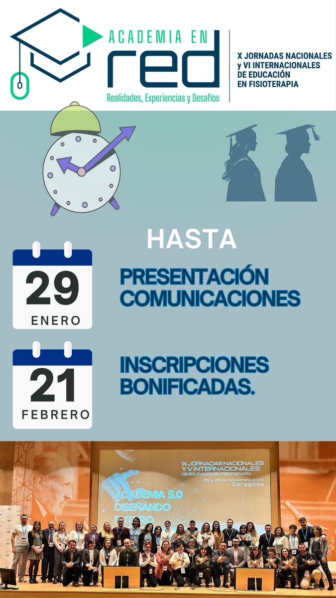 🌟 ¡Granada será el epicentro de la #Educación en #Fisioterapia! Profesores y estudiantes de toda España se reunirán bajo el lema "ACADEMIA EN RED" para debatir, compartir experiencias y enfrentar nuevos desafíos. 
🗓️ 27-28 marzo
🌐bit.ly/4gV9GHp
¡Te esperamos!