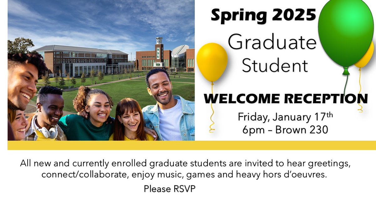 Looking forward to welcoming our new and returning student to the Spring semester!

We’re  thrilled to have you join us and can’t wait to see the impact you’ll  make in your field.  
events.nsu.edu

#nsugraduatestudies