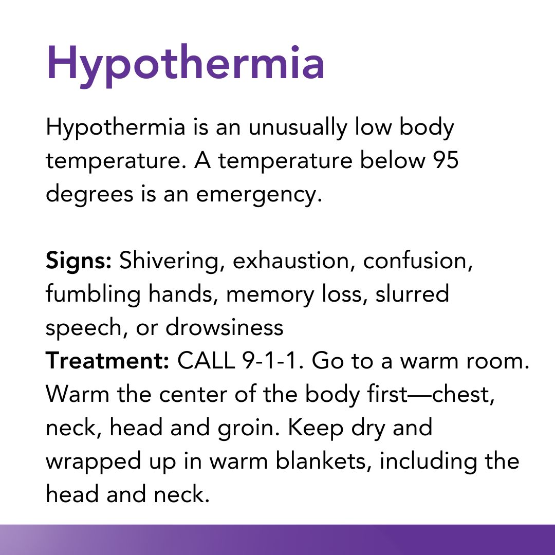 🥶 Freezing temps are here. ❄️ Stay safe and be aware of the signs of hypothermia and frostbite.

Learn winter safety tips at firelands.com/empower/health…

#Cold #WinterSafety #ColdWeather