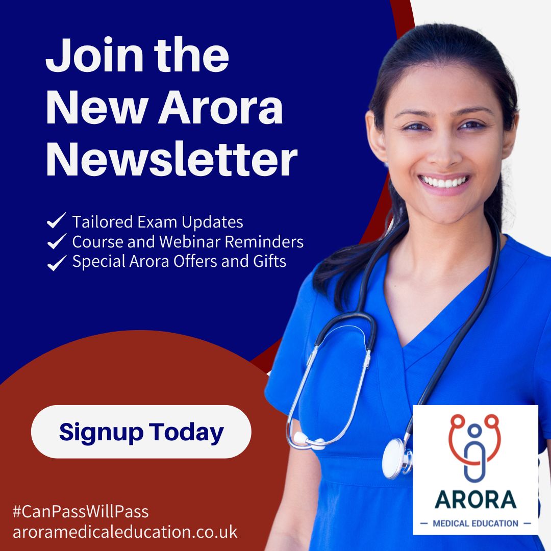 Sign up to the New Arora Medical Education Newsletter for tailored resources and support!

Join our exclusive community to receive key learning materials and access to the latest Arora offers - directly in your inbox.

👉 Sign up today: aroramedicaleducation.co.uk/arora-subscrib…

#CanPassWillPass