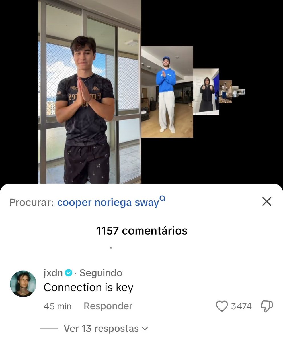 jadenhosslerbrs's tweet image. SWAY! Jaden Hossler comentou no tiktok do Kio Cyr "A conexão é a chave", e Bryce Hall revelou através do Tiktok, que eles fizeram um face time por conta desse vídeo, todos os meninos.