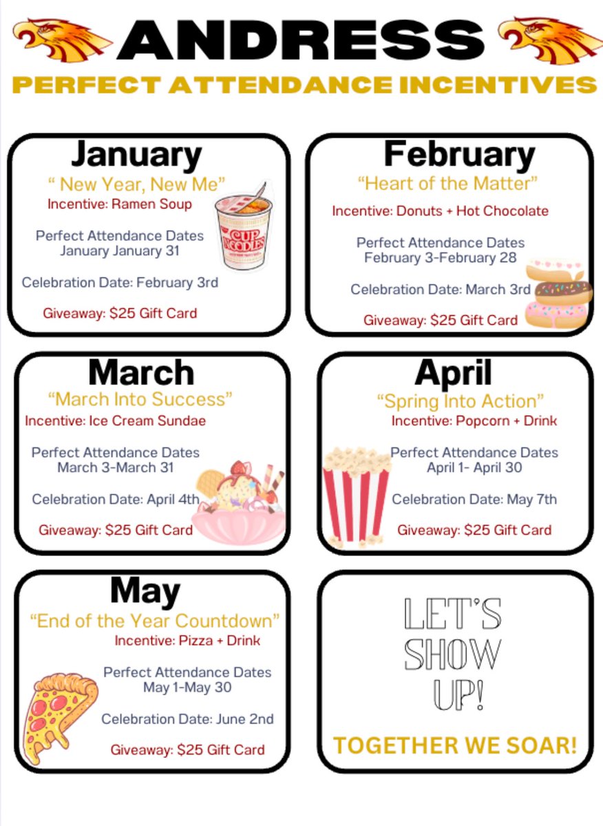 Emramos312's tweet image. New Year, New Attendance Goals! Eagles, let’s show up and show up strong as we begin the 2025 year! 

#PerfectAttendance #StudentSuccess #StayCommitted #WeAreEagles#WeAreEPISD

@ODPHIRuben @AHSGoldenEagles @DsayavedraEPISD