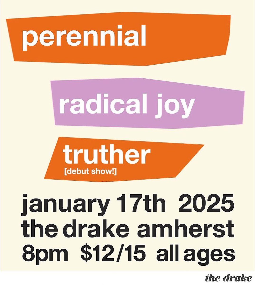 Perennial (@perennialband) on Twitter photo TONIGHT!
The Perennial Sound returns to Western Massachusetts with our friends <a href="/radicaljoyma/">radical joy</a> & Truther.
The Drake. Amherst, MA. TONIGHT!
The Perennial Sound returns to Western Massachusetts with our friends <a href="/radicaljoyma/">radical joy</a> & Truther.
The Drake. Amherst, MA.