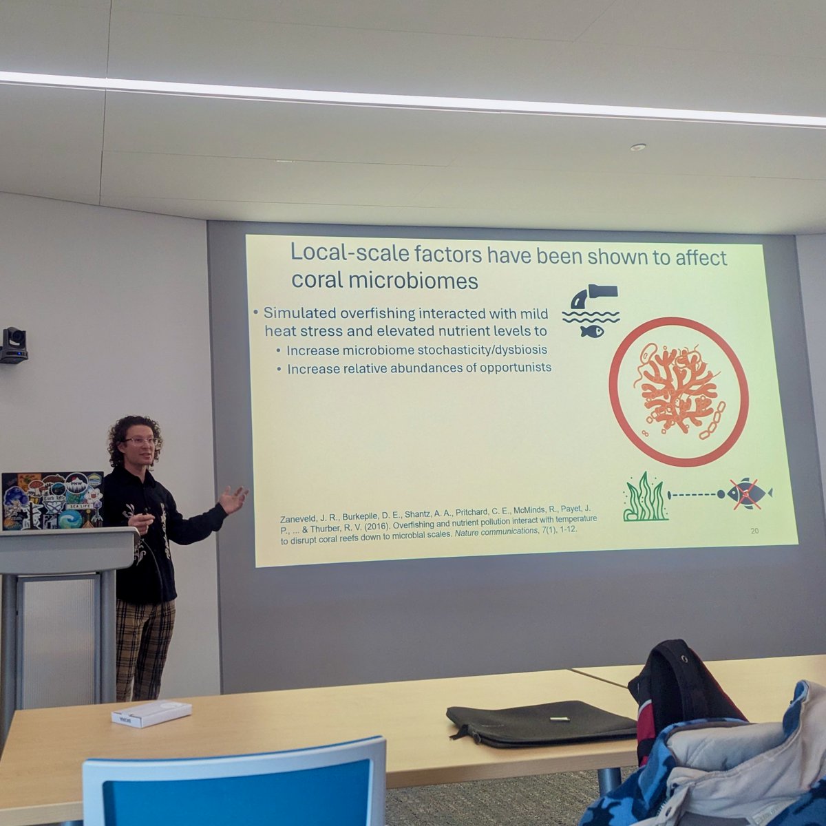We are kicking off our semester with a seminar from <a href="/AVompe/">Alex Vompe</a>! Alex talked about coral microbiome work with <a href="/tjsharpton/">Thomas Sharpton</a> &amp; <a href="/VegaThurber/">Dr. Rebecca Vega Thurber</a> and new mushroom-microbe interaction projects with <a href="/k_hockett/">Kevin Hockett</a> and @Buckhout_Bull
