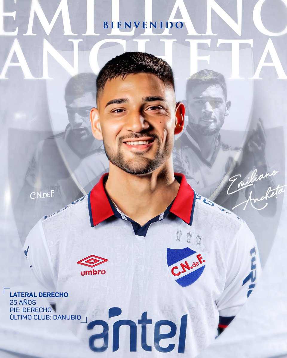 👋🏼 𝗘𝗺𝗶

Bienvenido al Decano 🔵⚪️🔴

ℹ️ Emiliano Ancheta firma con Nacional por tres temporadas.
Compra del 50% de la ficha por U$S 350.000.