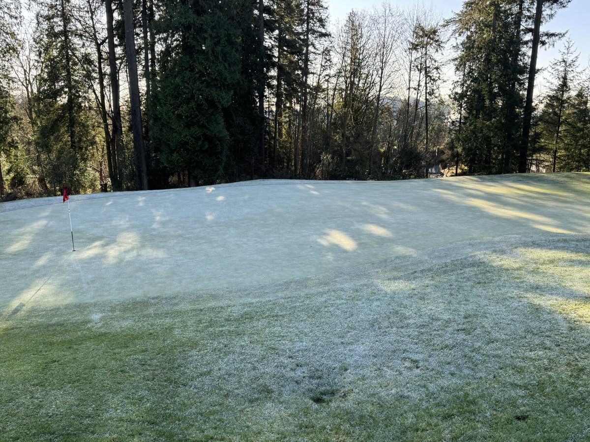11:15am update: COURSE CLOSED

Most greens are in the shade and still fully covered in frost. 

Unfortunately we will be unable to open for play today.