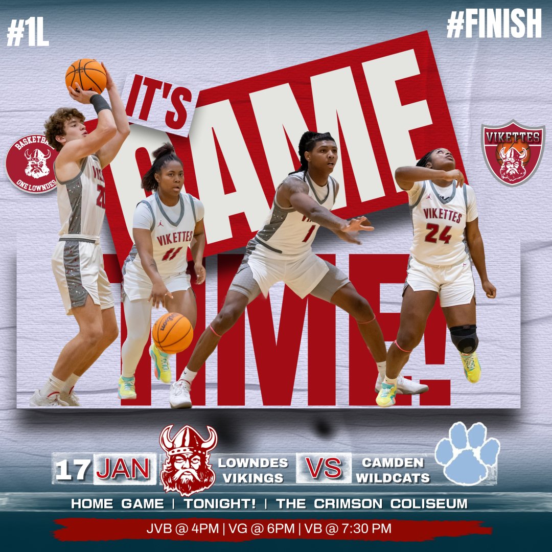 It's GameDay! Home Game vs Camden County 
JVB @ 4pm | VG @ 6pm | VB @ 7:30pm

#1Lowndes🏀 | #Lockedin🏀🔐

Picture Credit l:
@mp_photography_2.0 
@millermamaphotos