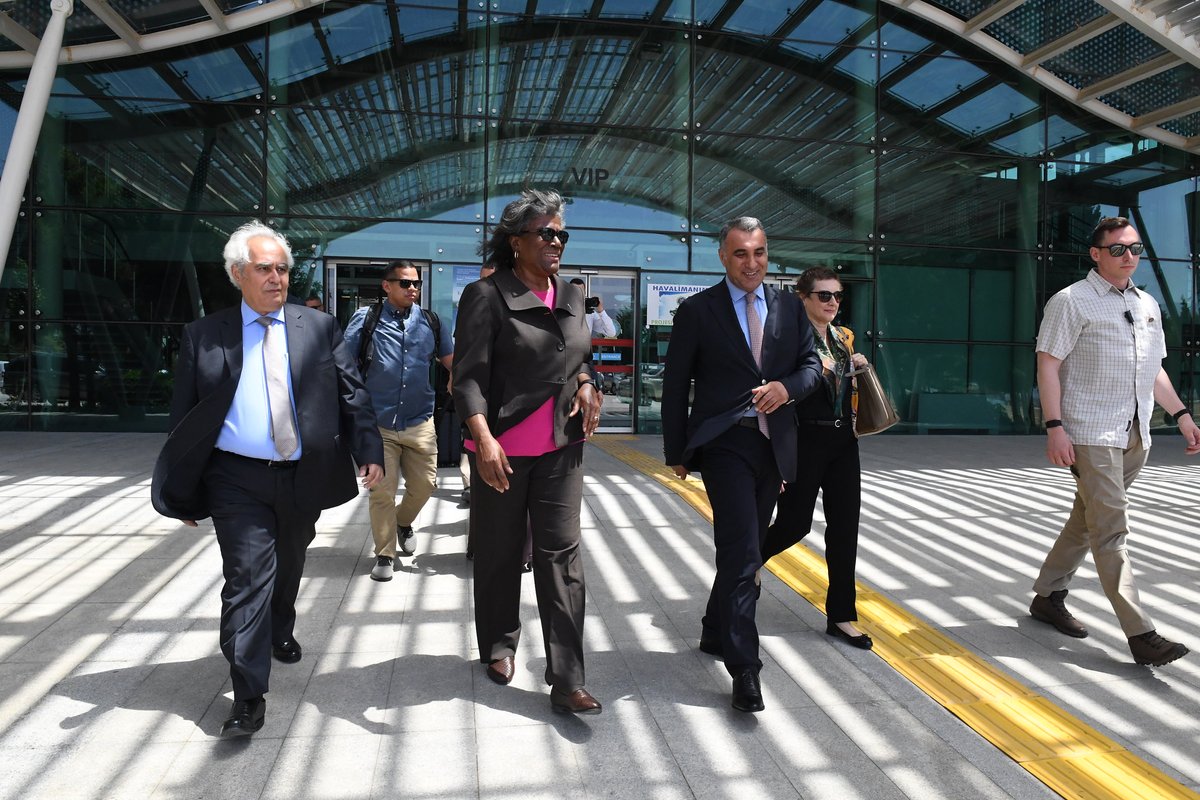 USAmbUN's tweet image. 35 foreign visits.
6 presidential delegations.
16 trips to American cities.
Tens of thousands of miles traveled – connecting with people across the country, advocating for U.S. interests in every corner of the globe.
It's been an honor.