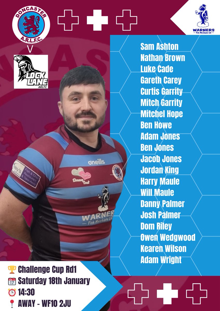 Doncaster Toll Bar (@donnytollbar) on Twitter photo Head coach Ian Tattersall has named his squad to face Lock Lane in the <a href="/TheChallengeCup/">Betfred Challenge Cup</a> 1st Round tomorrow afternoon. Kick off is 14:30 and your support is needed more than ever to try and help the lads get over the line and into round two! ๐๐๐
#Raisingthebar Head coach Ian Tattersall has named his squad to face Lock Lane in the <a href="/TheChallengeCup/">Betfred Challenge Cup</a> 1st Round tomorrow afternoon. Kick off is 14:30 and your support is needed more than ever to try and help the lads get over the line and into round two! ๐๐๐
#Raisingthebar
