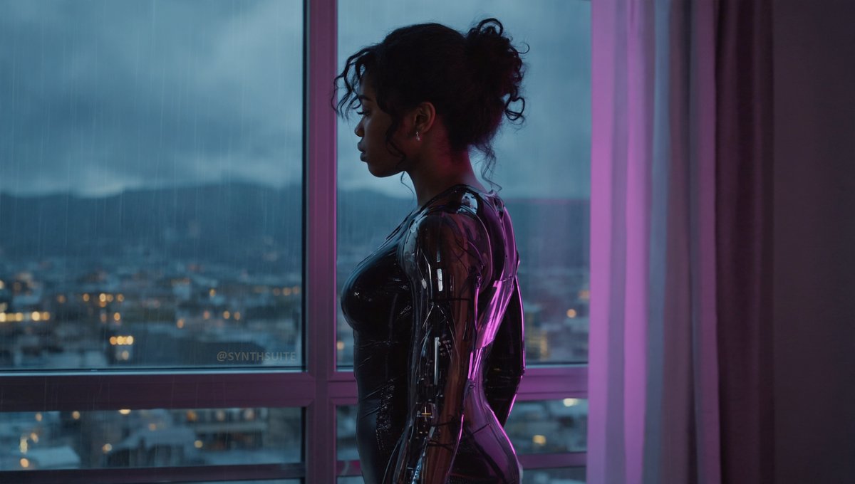 She looked out at the typically abysmal weather. The raindrops pattering against the windows weren't the problem. It's the lightning that sets her self-preservation algorithm on edge. Looks like tonight will be a night in.

#fembot #robot #android #humanoidrobot #fembots