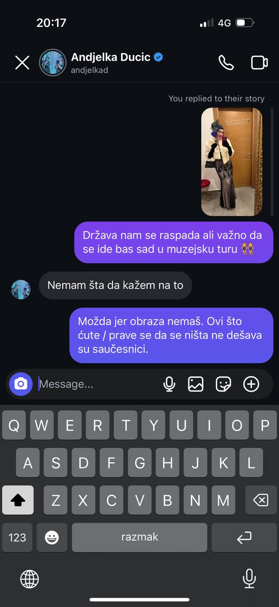 Svi koji ćute su saučesnici. Od dotične sam dobila lajk i blok. Imaš neki komentar <a href="/dusandz/">Dušan Dželebdžić</a>?