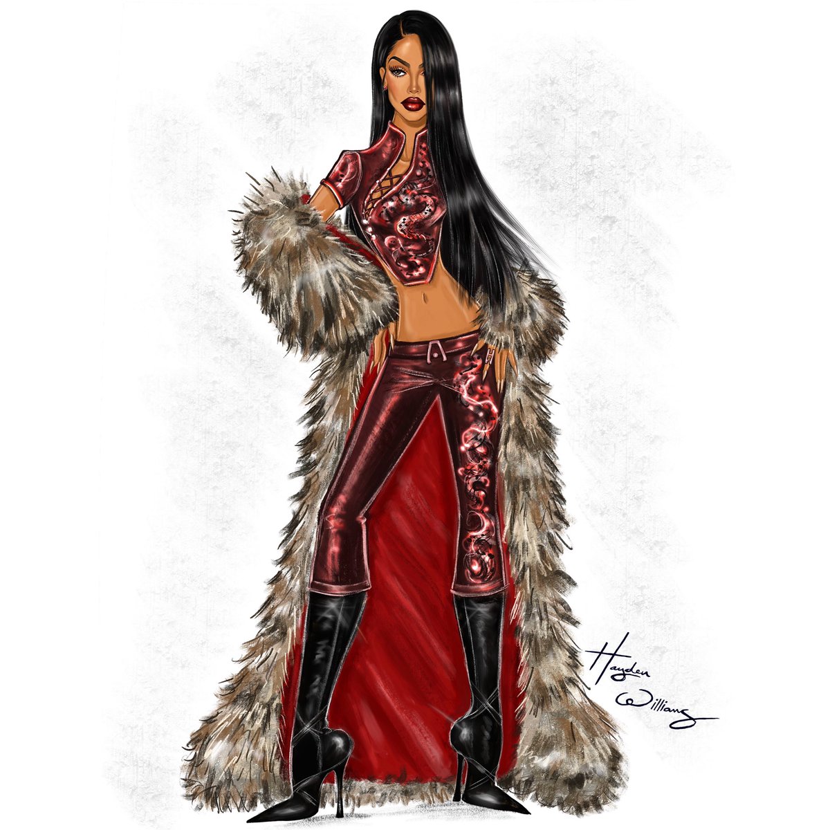 Hayden_Williams's tweet photo. AALIYAH 💋❤️

A new red hot #Aaliyah 2025 design!!! I created this to celebrate her 46th Birthday yesterday + the release of her doll that I collaborated with her Brother on. #AaliyahHaughton #AaliyahDanaHaughton #BabyGirl @aaliyah @RAD_6 https://t.co/K5eBEaOzug
